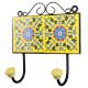 Yellow Turquoise Floral Tiles Hook